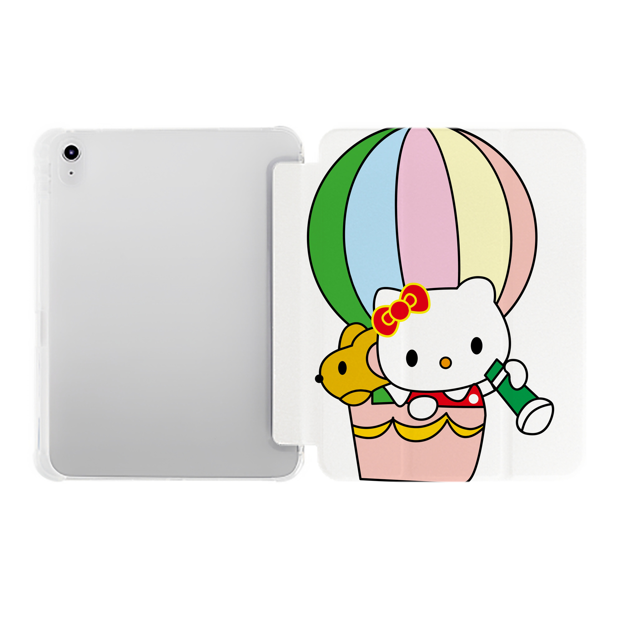 （画像用） Hello Kitty ハローキティ IPad ケース ペン収納付き 三つ折りスタンド PUレザー×シリコン 対応機種9.5/10.5/10.9インチ